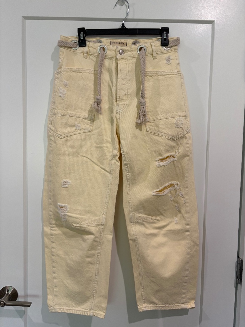 Free People Moxie Lemon Icing Distressed Jeans [DISCONTINUED COLOR]